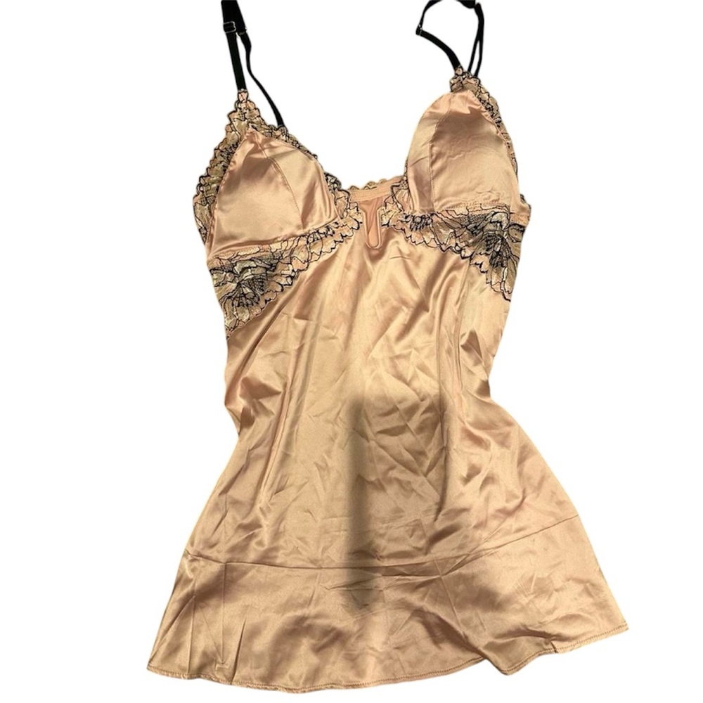 Y2K pink satin lace mini dress